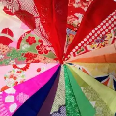 【古布カラフルセット⑧】アンティーク着物　はぎれ　計4.5m