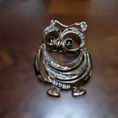 ゴールド フクロウ ブローチ