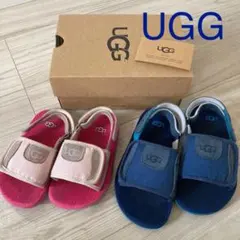 貴重‼️UGG サンダル　ブルー18.5㎝　ピンク15㎝　2足セット