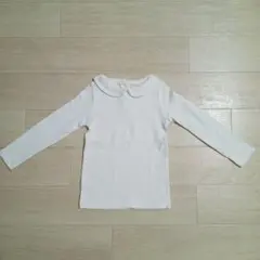 襟付き 長袖カットソー　ホワイト