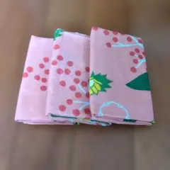 くろちく　花柄 手ぬぐい ピンク 3枚セットのサムネイル