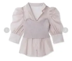 新品　SNIDEL Sustainableニットビスチェオーガンジーブラウス