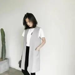 Lサイズグレー ノースリーブ ベスト