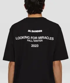 ジルサンダー バックロゴ　Tシャツ　メンズ　Mサイズ　23FW ブラック