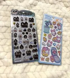 【正規品】　黒白　モンチッチ　平成ハッピーフォンシール　2点セット☆