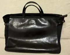 IBIZA イビザ 牛革×ナイロン トートバッグ ブラック