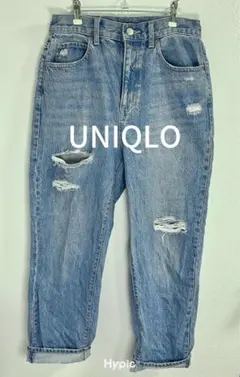 UNIQLO ユニクロ　ダメージ加工 ハイウエストデニム