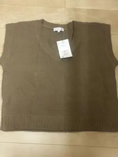 【新品未使用】SEASON REASON ブラウン Vネックニットベスト M