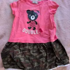 DOUBLE.B クマプリント ワンピース 90cm