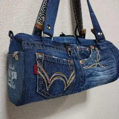 ハンドメイドデニムバッグ2wayショルダー紐付き