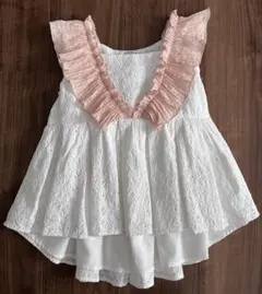 美品❣️ petit main フリルリボンチュニック　120cm