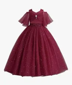 赤いスパンコール付きドレス