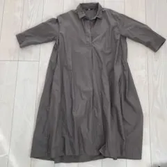 UNIQLO グレー シャツワンピース 5分袖