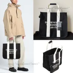 【新品】EMPORIO ARMANI アルマーニ ロゴトートバッグ ブラックのサムネイル