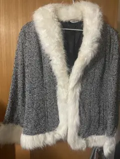 フェイクファー付きショートコート