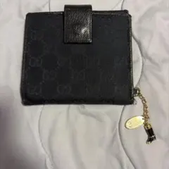 GUCCI ブラックキャンバス 二つ折り財布