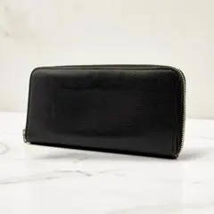 SAINT LAURENT PARIS 長財布 ラウンドファスナー レザー 黒