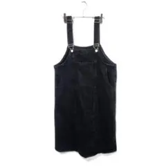 DAY CLOSET サロペット ワンピース S ブラック デニム風 カジュアル