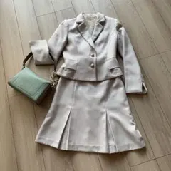 ESPRITMUR♦︎スカートスーツ アイボリー ラメ ティアード 11号