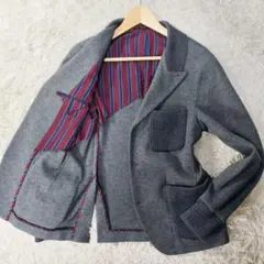 【美品】TSUMORI CHISATO メンズ ニット切替 サイズ2 グレーのサムネイル