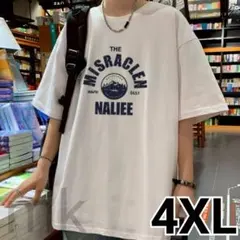 Tシャツ 半袖 クルーネック オーバーサイズ トップス シンプル 4XL 白