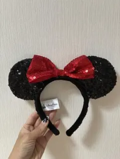 ディズニーランドパリ限定　ミニーカチューシャ　スパンコール