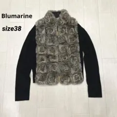 美品イタリア製 Blumarine ラビットファー ジップ ニットカーディガンのサムネイル