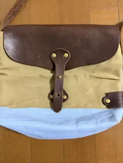 キャンバス レザー ショルダーバッグ