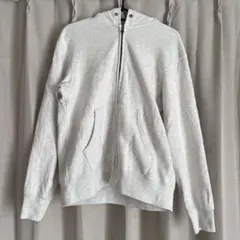 ユニクロUNIQLO フルジップ スウェットパーカー　オフホワイト　ライトグレー