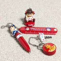 【訳あり】不二家 ミルキー ペコちゃん レトロミニ文具＆雑貨 4点セット