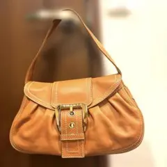 CELINE セリーヌ レザー ショルダーバッグ キャメルのサムネイル