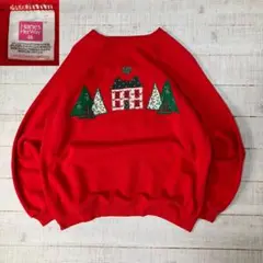 90s Hanes Her Way ヘインズ パッチワーク スウェット 赤