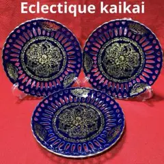 eclectique kaika  大皿 Eclectique kaikai 金彩脚付き大皿 - メルカリ