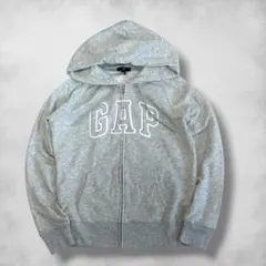 GAP ジップパーカー　グレー　Mサイズ　裏起毛　短丈
