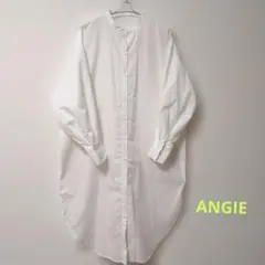 アンジェ　バンドカラーリングシャツワンピース