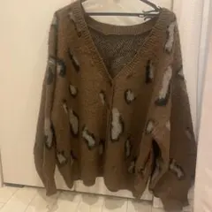 ヒョウ柄オーバーサイズニット