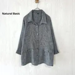 Natural Basic シャツ 半袖 トップス 羽織り L ボタン トップス