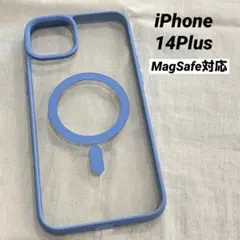 iPhone14Plus iPhoneケース クリア 水色 MagSafe