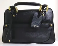 未使用タグ付き HAMANO クロコ型押し、アンジェリーナ黒ショルダー2way 