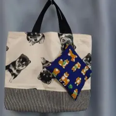 柴犬　手提げバッグ　バッグ　ハンドメイドのサムネイル