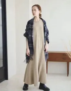 最終SALE 【ジャーナルスタンダード】トラペーズワンピース ロングニットワンピ