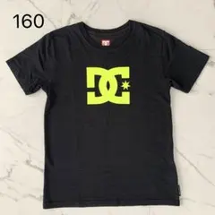 DC ブラック 半袖Tシャツ ロゴプリント 160 黒 イエロー