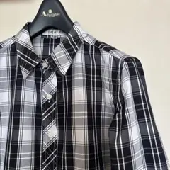 INDIVI チェック柄 長袖シャツ