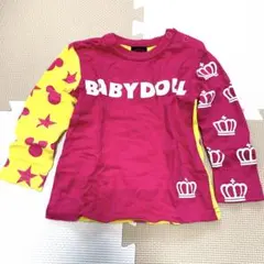 BABYDOLL  キッズ　ピンク×黄×ミッキー　トップス　80 ベビードール春