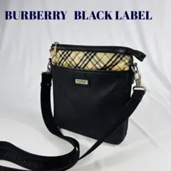 バーバリーブラックレーベル ショルダーバッグ チェック キャンバス　 ブラック