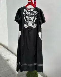 アルベロベロ オレボレブラ ぶたさんアップリケ刺繍 ワンピース