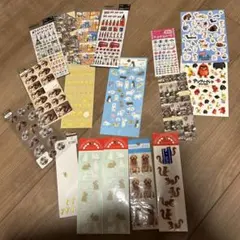 動物・キャラクターシールセット　使いかけ　デコボコシール　平成レトロ　当時物