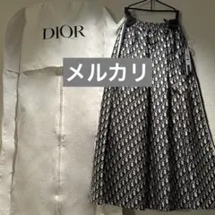 Christian Dior オブリークモチーフ ジャガード ミディスカート