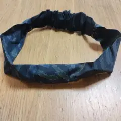 ★送料込 手作り大島紬生地クロスヘアターバン★⑤