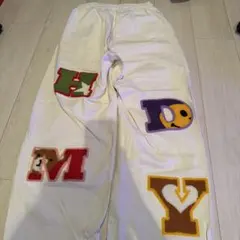 A.T.C. 文字刺繍 ホワイトパンツ